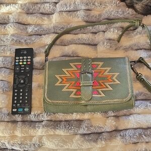Montana West Green and Pink Aztec Clutch
